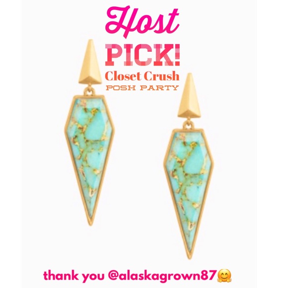 Stella & Dot Jewelry - Stella & Dot | Modern Linear GOLD + AquaBlue Winona Drop Earrings
